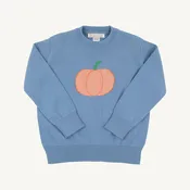 Isaac's Intarsia Sweater - Barrington Blue/Pumpkin by The Beaufort Bonnet Company