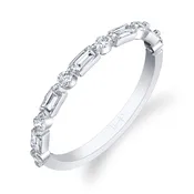 18k White Gold 0.39cttw Mixed Cut Diamond Band Size 6.5