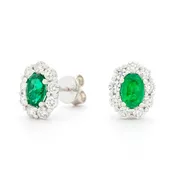 Emerald Halo Earrings