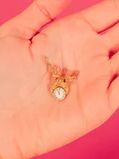 14k Elk Enamel Clock Charm