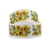 1.5" Country Sunflower Grosgrain Ribbon DIY Hair Bows Crafts