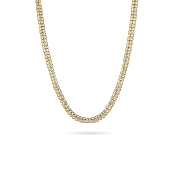 10K Gold 2 Row Moissanite Tennis Necklace 2.10mm