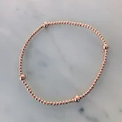 2mm Beaded Bracelet w/ Four 4mm Accent Beads