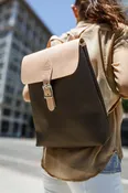 Canvas & Vegetable Full Grain Leather Backpack