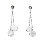 14k WG Disk Drop with Diamonds Earrings — cella designs