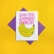 Banana Bunch Risograph Card