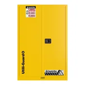 45 Gallon, 2 Shelves, 2 Doors, Self Close, 2 Door Attachments, Utili-Guard+™ Flammable Cabinet, Yellow – U894520