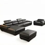 S9301  5PC. L SECTIONAL LEATHER SECTIONAL SOFA SET — Stendmar