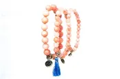 Coral 3 piece Stretch Anchor Charm with Tassel
