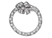 Antique 1.31 Carats Old European Cut Diamond Bow & Circle Brooch/Pendant