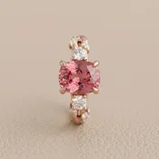 2.50 Carat Lab-Created Padparadscha Sapphire Engagement Ring — Cushion Cut | 14kt Rose Gold
