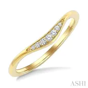 10K Yellow Gold Stackable Curved Diamond Fashion Band