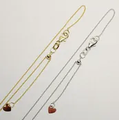 14K Sparkling Heart Adjustable Gold Chain