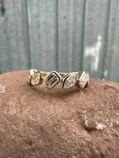 14K Lab Diamond Bezel Marquise and Emerald Cut Band — Blueground