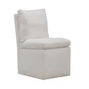 Accent Dining Chair with Casters Ivory