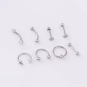 16G Horseshoe Circular Captive Ring Rook Piercing Set of 8  | BJ8501
