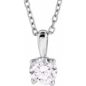 14K White Gold 1/2 CT Lab-Grown Diamond 18" Necklace