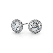 "Angel" Diamond Halo Stud Earrings 1ctw.