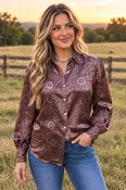 Bronzed Bloom Western Button Up