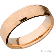 6 mm wide Beveled 14K Rose Gold band.