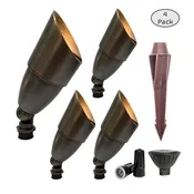 4 Pack Finesse Cast Brass Spotlight for Outdoor Landscape Lighting