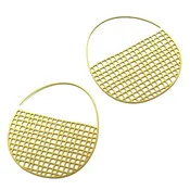20K Gold Plated Tiny Basket Weave Hoops