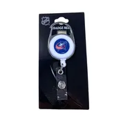 COLUMBUS BLUE JACKETS RETRACTABLE DELUXE BADGE REEL. SOLD IN SETS OF 3 ONLY.