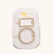 2 Pack Circle and Square Barrettes