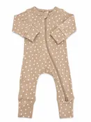 Almond Bloom / Organic Pointelle 2-Way Zip Romper