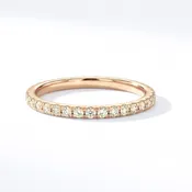 0.25 CTW Natural Diamond French Set Band | 14K Rose Gold