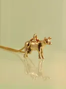 Abducted Cow Charm - Solid 14k Gold