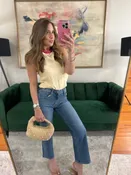 Callie Mid Rise Slim Wide Leg Jeans