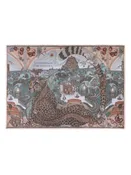 135x195 Rectangle Silk Scarf-Medici Cheetah - Morello/Mint