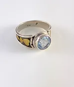 Brass Heart Topaz Ring