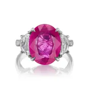 Burmese Ruby Ring With Diamonds