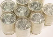 $10 Face Value Roll 1964 BU Kennedy Half Dollars, 90% Silver Coin
