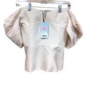 Antonio Melani Beige Short Sleeve Top Size Medium NWT