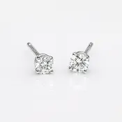 0.25 CTW Natural Diamond Stud Earrings in 14K White Gold – G/H SI1-SI2 – Classic Push Back Diamond Earrings