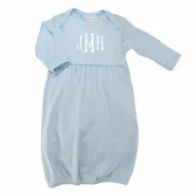 Baby Boys Blue Coming Home Gown Pima Cotton