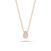 0.33 ct Pear-Shaped Bezel-Set Diamond Pendant