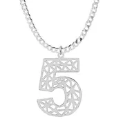 Cutout Block Number Necklace