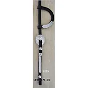 Double Ear Headstall with #471 Silver On Ear, Buckle and Cheeks