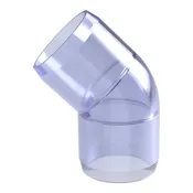 1-1/2 in. 45 Degree PVC Elbow Fitting, Furniture Grade - Clear