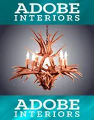 6 Light Inverted Mule Deer Antler Chandelier