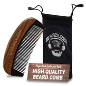 Beard Comb - 100% Natural Black Ox Buffalo Horn & Sandalwood Handle