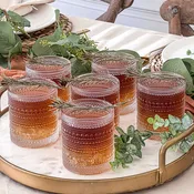 10 oz. Textured Hobnail Beaded Clear Rocks Drinking Glasses (Set of 6)