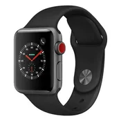 Apple Watch Series 3 42mm Smartwatch (GPS + Cellular, Space Gray Aluminum Case, Black Sport Band) (Renewed) - Reconditioned