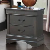 Louis Philippe Transitional Gray Night Stand