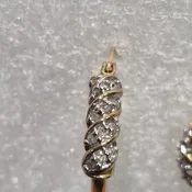 14kt Gold Lady's Fashion Diamond Hoop Earrings w/.25ctw