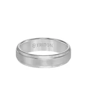 6MM Tungsten Carbide Ring – Satin Finish Center and Step Edge – 11-2133-6